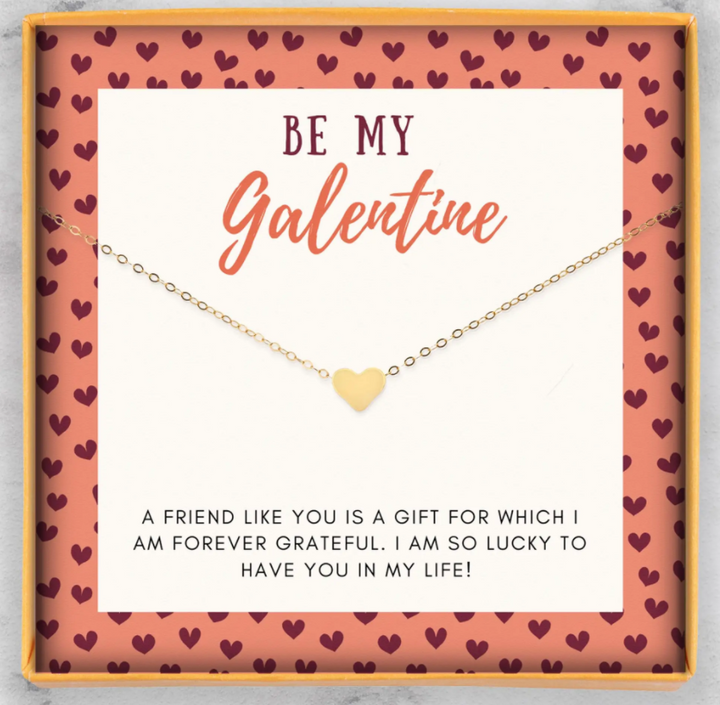 Be My Galentine Necklace - Gold Heart Charm - The Teal Antler Boutique