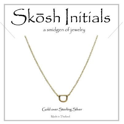 Skosh Sideways Initial Necklace-Gold - The Teal Antler Boutique