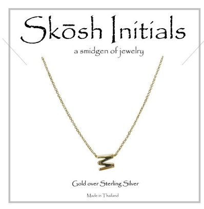 Skosh Sideways Initial Necklace-Gold - The Teal Antler Boutique