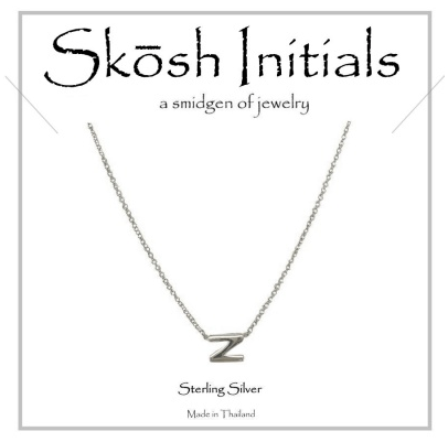 Skosh Sideways Initial Necklace-Silver - The Teal Antler Boutique