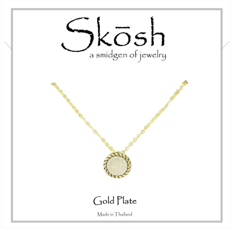 Skosh Antique Gold Round Druzy Necklace - The Teal Antler Boutique