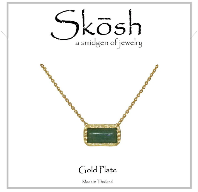 Skosh Satin Gold Green Aventurine Necklace - The Teal Antler Boutique
