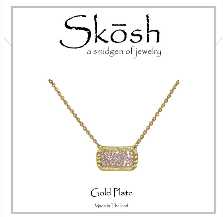 Skosh Rose Gold Pave CZ Necklace - The Teal Antler Boutique