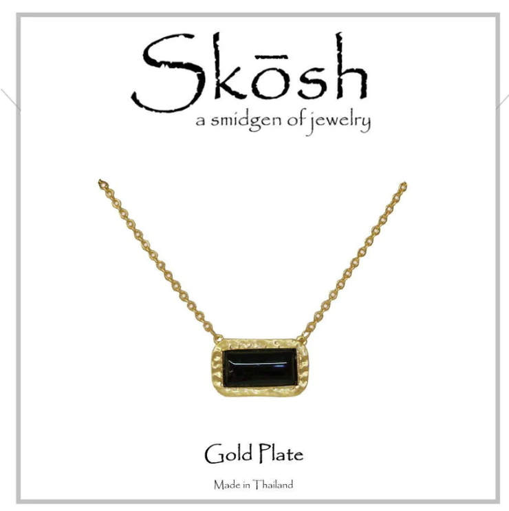 Skosh Rose Gold Black Onyx Necklace - The Teal Antler Boutique