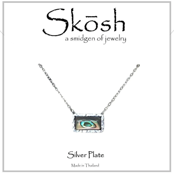 Skosh Satin Silver Green Abalone Necklace - The Teal Antler Boutique