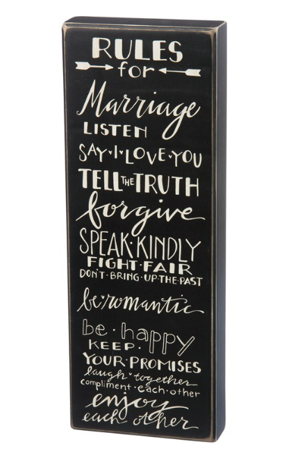 Rules for Marriage Sign - The Teal Antler Boutique