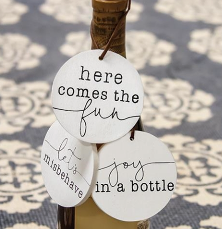 Here Comes The Fun Wine Tags - Set of 3 - The Teal Antler Boutique