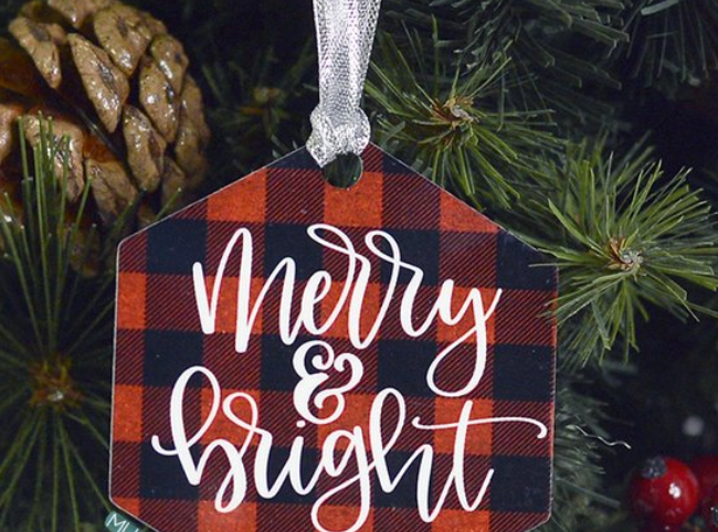 Merry & Bright Christmas Ornament - The Teal Antler™