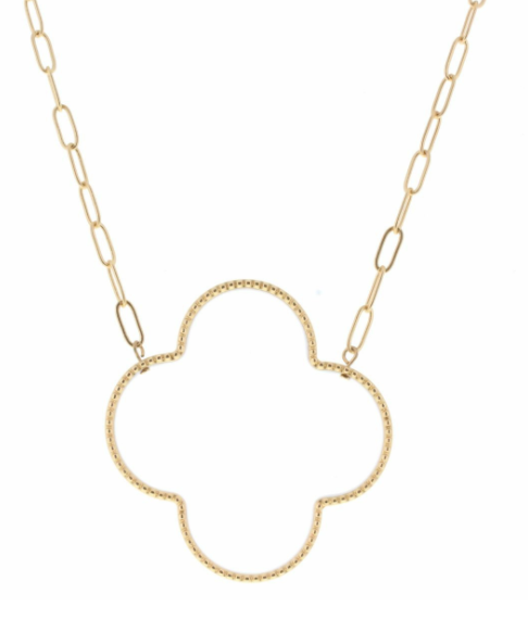 JM Gold Chain w/ Shape & White Enamel Inlay Necklace - The Teal Antler™