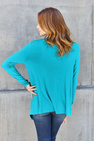 Basic Bae Full Size Open Front Long Sleeve Cardigan - The Teal Antler Boutique