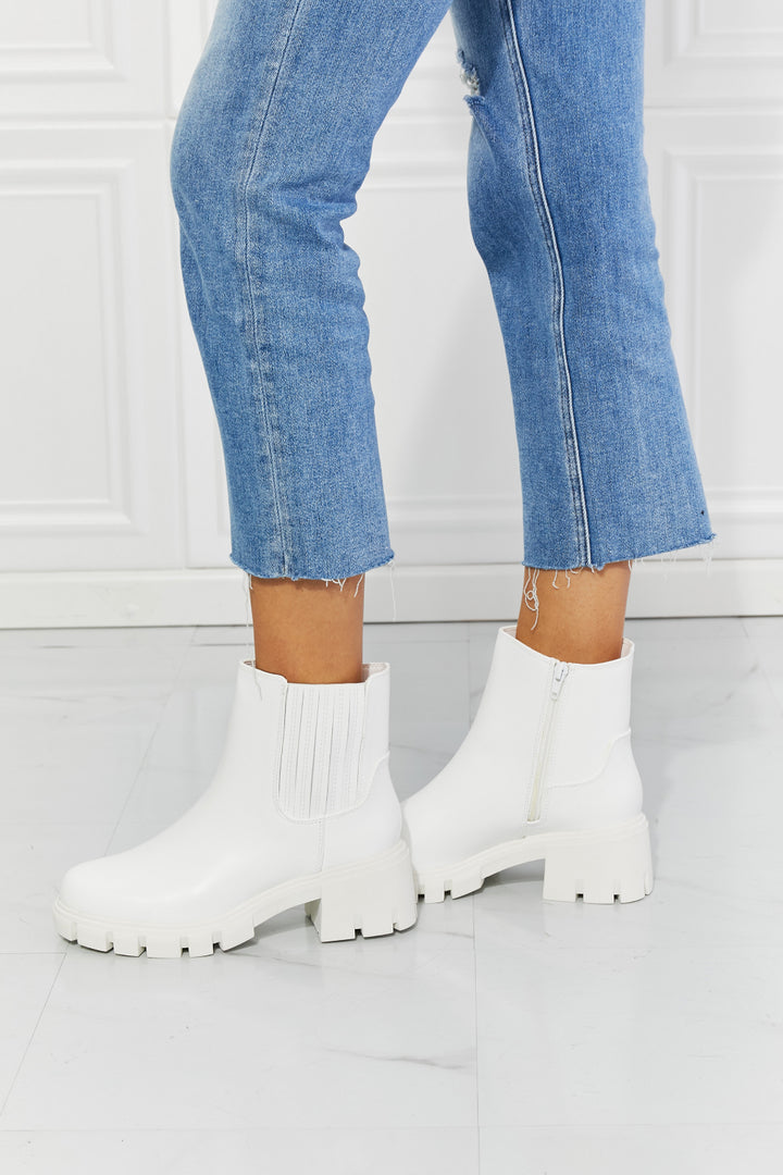 What It Takes Lug Sole Chelsea Boots in White - The Teal Antler Boutique