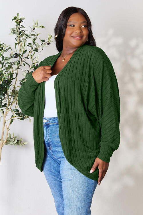 Basic Bae Full Size Ribbed Cocoon Cardigan - The Teal Antler Boutique
