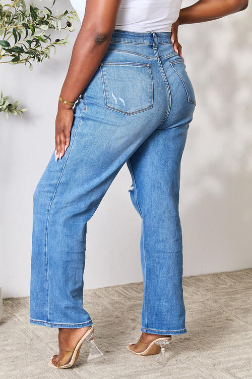 Judy Blue Full Size High Waist Distressed Jeans - The Teal Antler Boutique