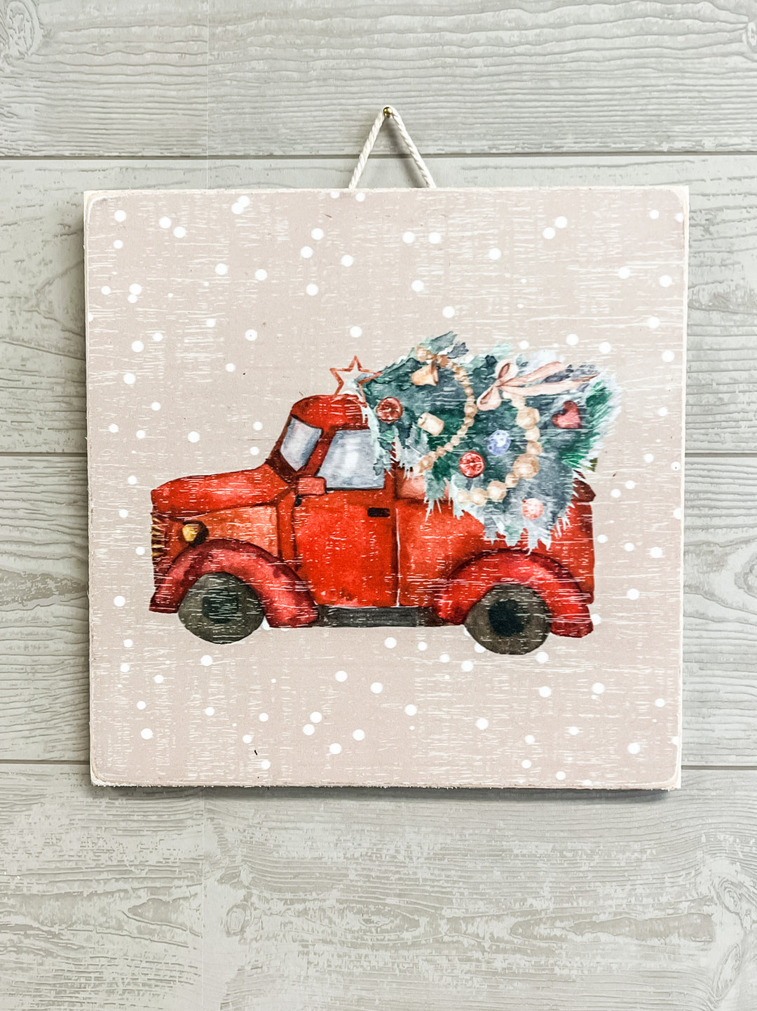 Red Xmas Truck Sign - The Teal Antler Boutique