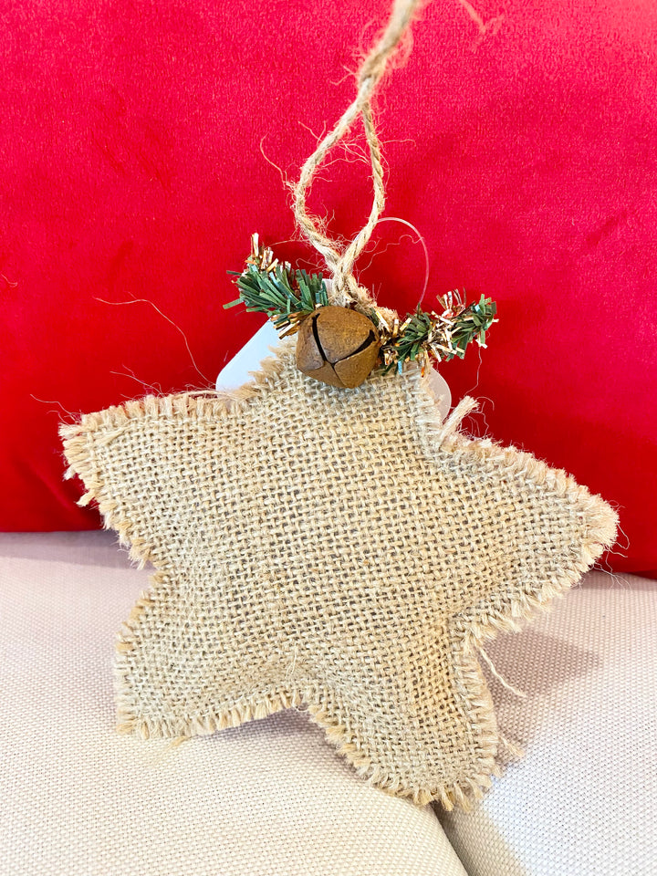 Burlap & Bells Ornament - The Teal Antler Boutique