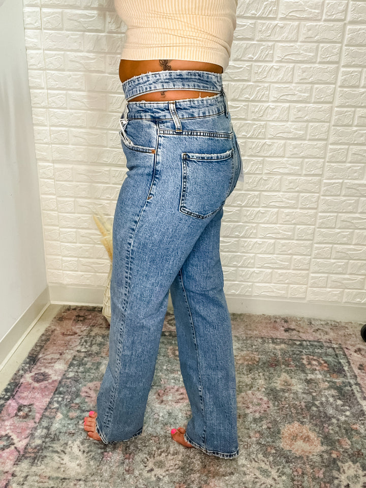 Daze 1999 Double Waistband Jeans in Freestyle - The Teal Antler Boutique