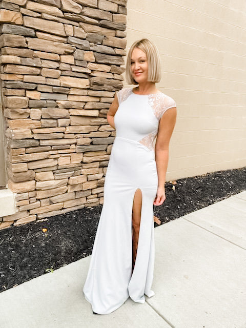 Lace Maxi Bodycon Dress Grey / Medium Lace Maxi Bodycon Dress Grey / Medium