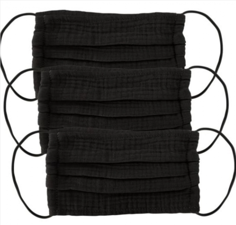 All Black Cotton Face Mask 3PC Set - The Teal Antler™
